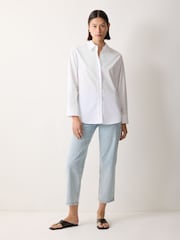 Jigsaw White Poplin 100% Cotton Shirt - Image 4 of 6