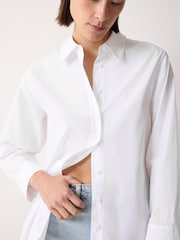 Jigsaw White Poplin 100% Cotton Shirt - Image 5 of 6