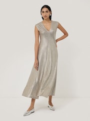 Jigsaw Gold Metallic Jersey Maxi Dress - Image 2 of 5