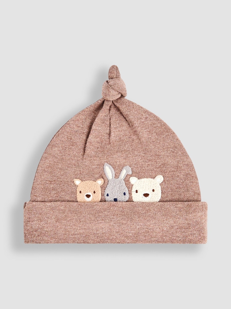 JoJo Maman Bébé Brown Woodland Friends Baby Hat - Image 1 of 3