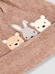 JoJo Maman Bébé Brown Woodland Friends Baby Hat - Image 3 of 3