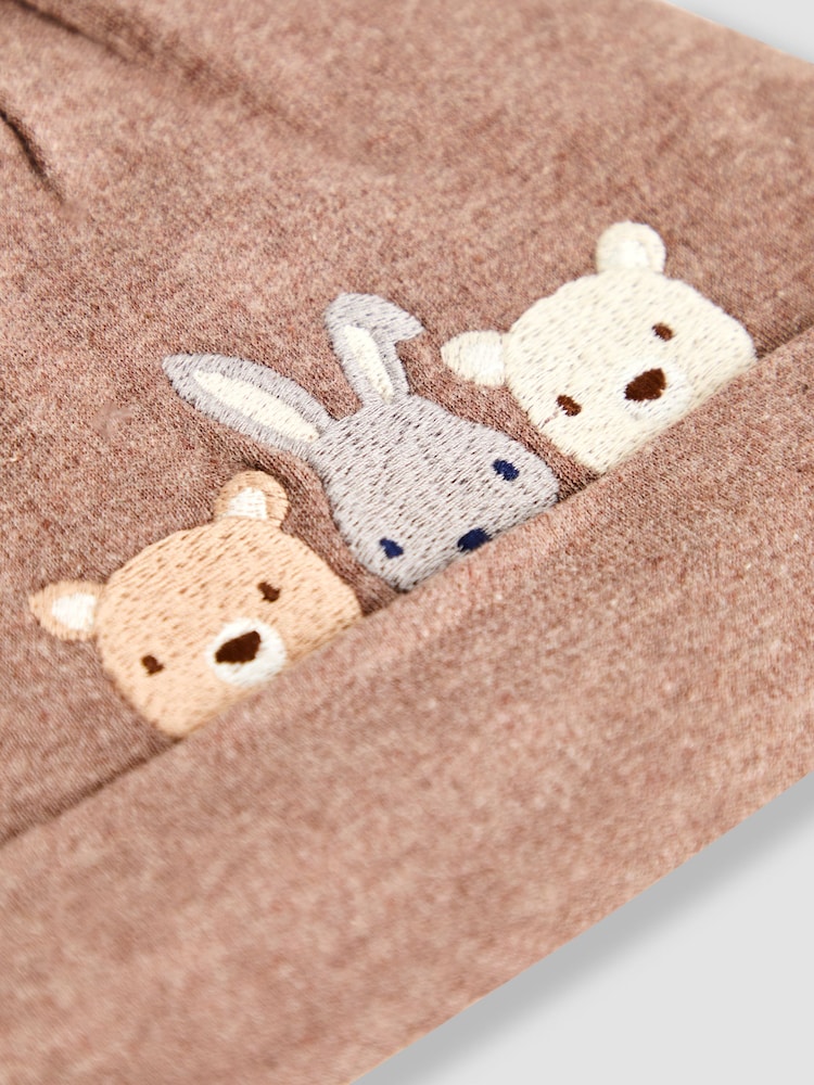 JoJo Maman Bébé Brown Woodland Friends Baby Hat - Image 3 of 3