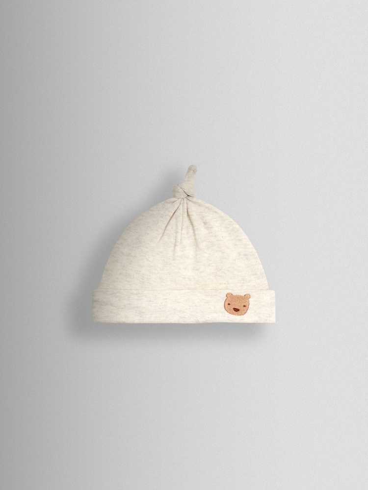 Oso natural - JoJo Maman Bébé Embroidered Baby Hat - Imagen 1 de 3