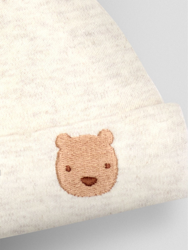 Oso natural - JoJo Maman Bébé Embroidered Baby Hat - Imagen 3 de 3