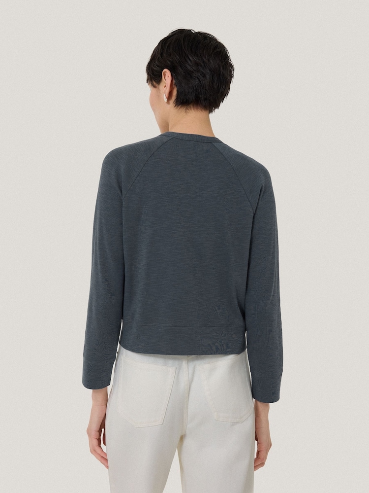 Jigsaw Grey Luxe 100% Cotton Cardigan - Image 4 of 5