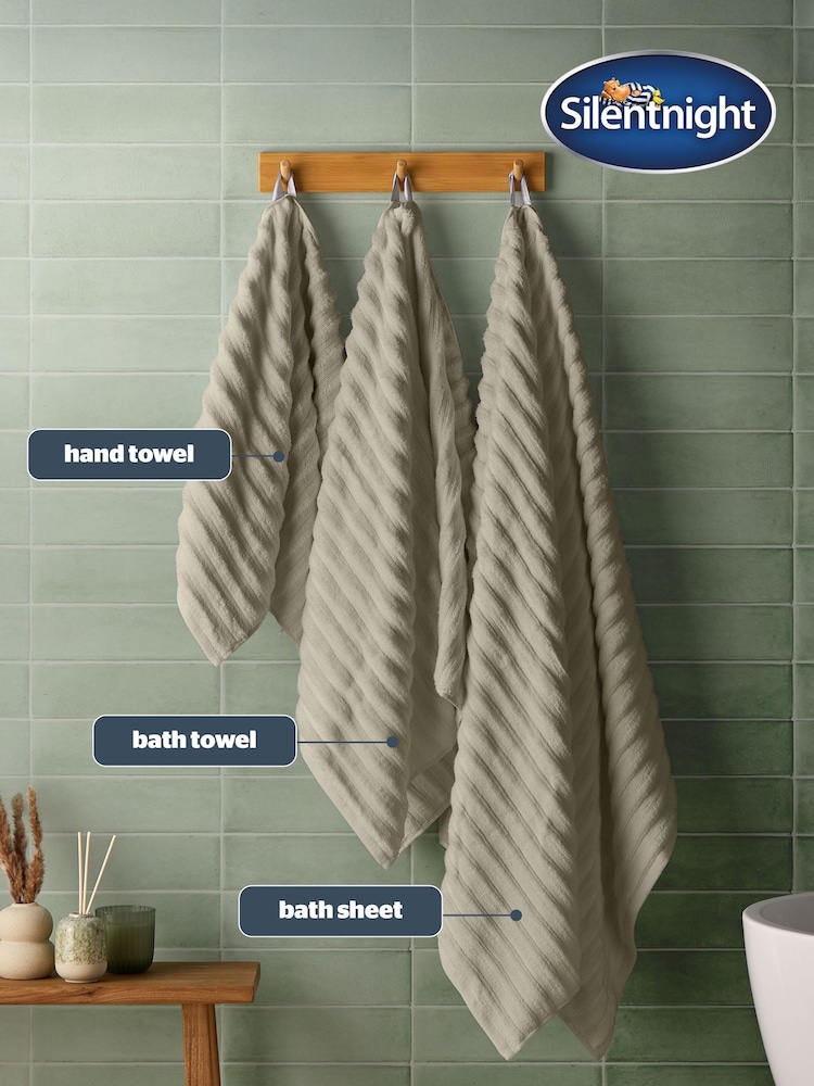 Silentnight 6 Pack Natural Ribbed Cotton Towel Bale - Image 2 of 6