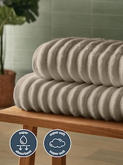 Silentnight 6 Pack Natural Ribbed Cotton Towel Bale - Image 5 of 6