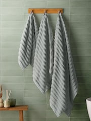 Silentnight 6 Pack Grey Ribbed Cotton Towel Bale - Image 1 of 6