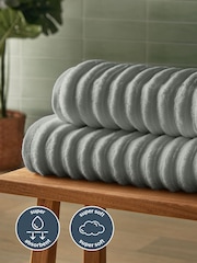 Silentnight 6 Pack Grey Ribbed Cotton Towel Bale - Image 5 of 6