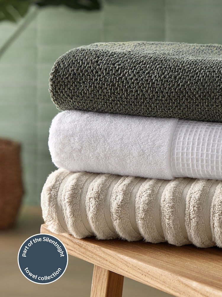 Silentnight 6 Pack Grey Ribbed Cotton Towel Bale - Image 6 of 6