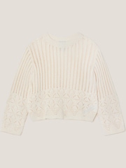 Monsoon Natural Cropped Knit 100% Cotton Jumper - Image 1 of 3
