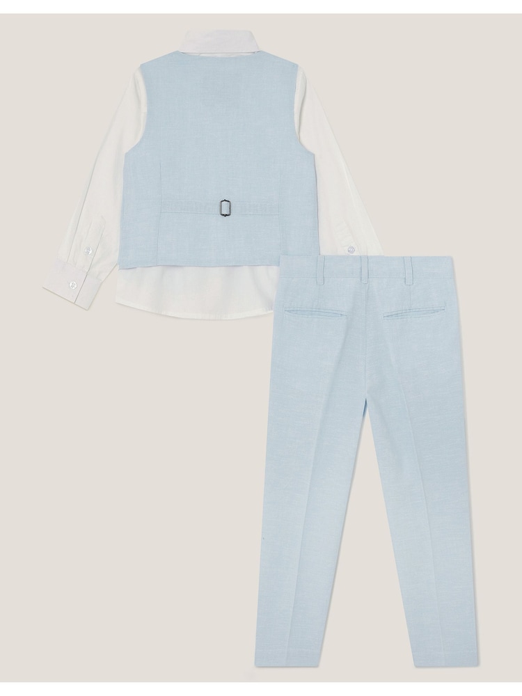 Monsoon Blue 4-Piece Suit Set with Bow Shirt - Image 2 of 3