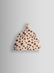 JoJo Maman Bébé Brown Baby Leopard Print Hat - Image 1 of 3