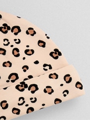 JoJo Maman Bébé Brown Baby Leopard Print Hat - Image 3 of 3