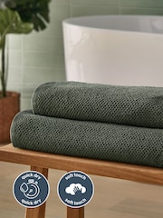 Silentnight 6 Pack Green Popcorn Waffle 6 Pack Towel Bales - Image 4 of 6