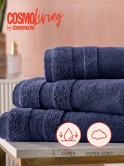 Cosmo Living 6 Pack Navy Supersoft Towel Bale - Image 6 of 6