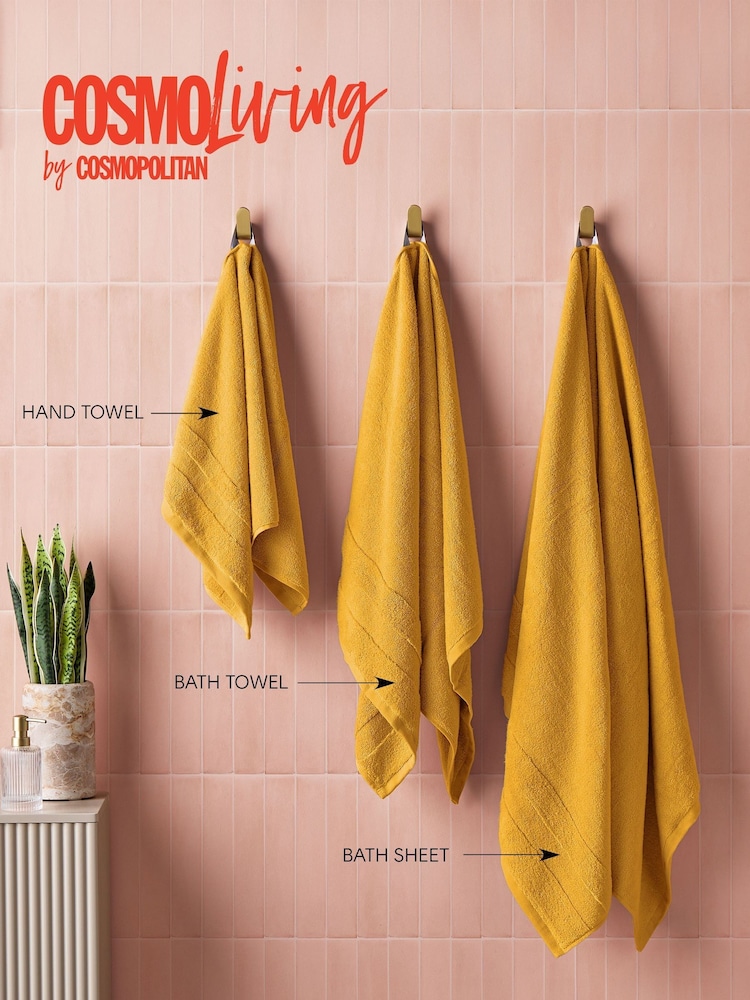 Cosmo Living 6 Pack Ochre Supersoft Towel Bale - Image 2 of 6 Cosmo Living 6 Pack Ochre Supersoft Towel Bale - Image 2 of 6
