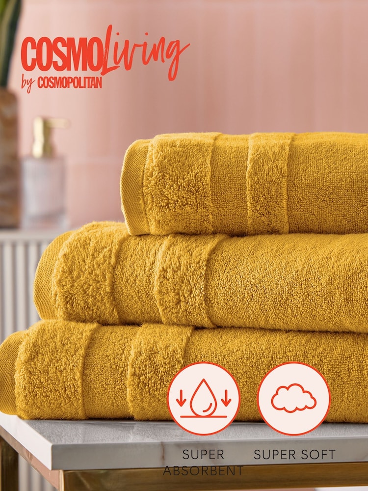 Cosmo Living 6 Pack Ochre Supersoft Towel Bale - Image 6 of 6