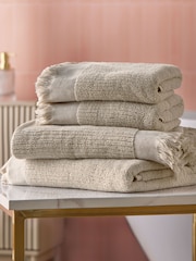 Cosmo Living 4 Pack Natural Textured Cotton Towel Bale - Image 1 of 6