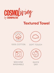 Cosmo Living 4 Pack Natural Textured Cotton Towel Bale - Image 4 of 6