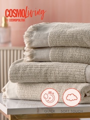 Cosmo Living 4 Pack Natural Textured Cotton Towel Bale - Image 6 of 6