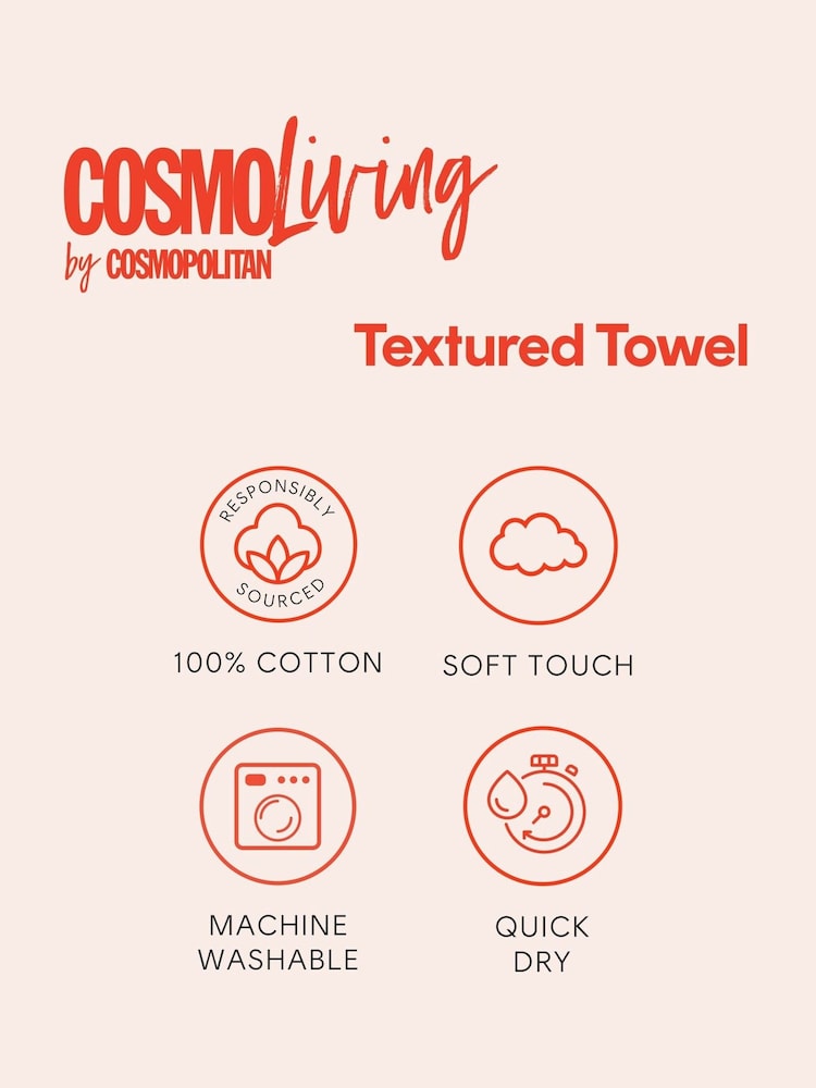 Cosmo Living 4 Pack Natural Textured Cotton Towel Bale - Image 6 of 6