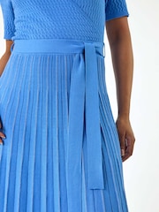 Roman Blue Petite Petite Wrap Knitted Dress - Image 5 of 5