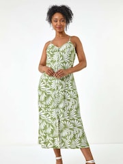 Roman Green Petite Printed Button Through Dress - Image 1 of 5