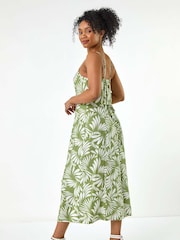 Roman Green Petite Printed Button Through Dress - Image 3 of 5