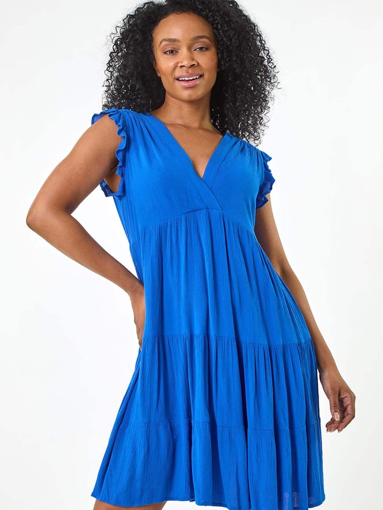 Azul - Roman Petite Frill Short Dress - Imagen 1 de 5 Azul - Roman Petite Frill Short Dress - Imagen 1 de 5