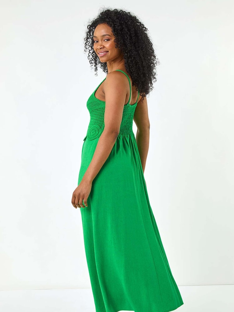 contrast crochet dress ASOS Design - Crochet Midi Dress - Women - Cotton/Acrylic/Viscose/Nylon - L
