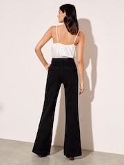 Friends Like These Washed Black Pocket Tailored Wide Leg Jeans - Image 4 of 4