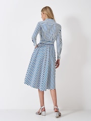 Crew Clothing White Stripe 100% Cotton Shirt Dress - Image 2 of 5