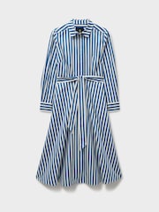 Crew Clothing White Stripe 100% Cotton Shirt Dress - Image 5 of 5