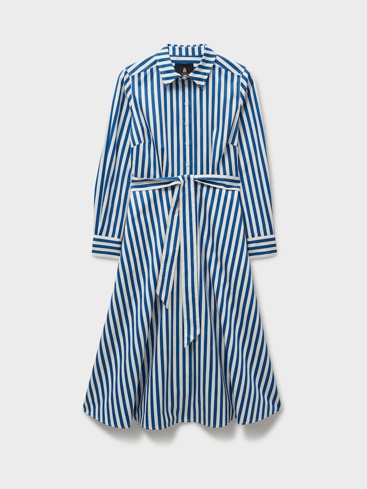 Crew Clothing White Stripe 100% Cotton Shirt Dress - Image 5 of 5