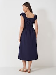 Crew Clothing Blue Maurice 100% Cotton Midi Dress - Image 2 of 5