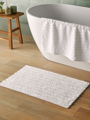 Silentnight White Ribbed Cotton Bath Mat - Image 1 of 6