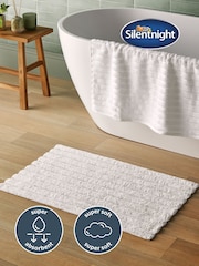 Silentnight White Ribbed Cotton Bath Mat - Image 2 of 6