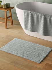 Silentnight Grey Ribbed Cotton Bath Mat - Image 1 of 6