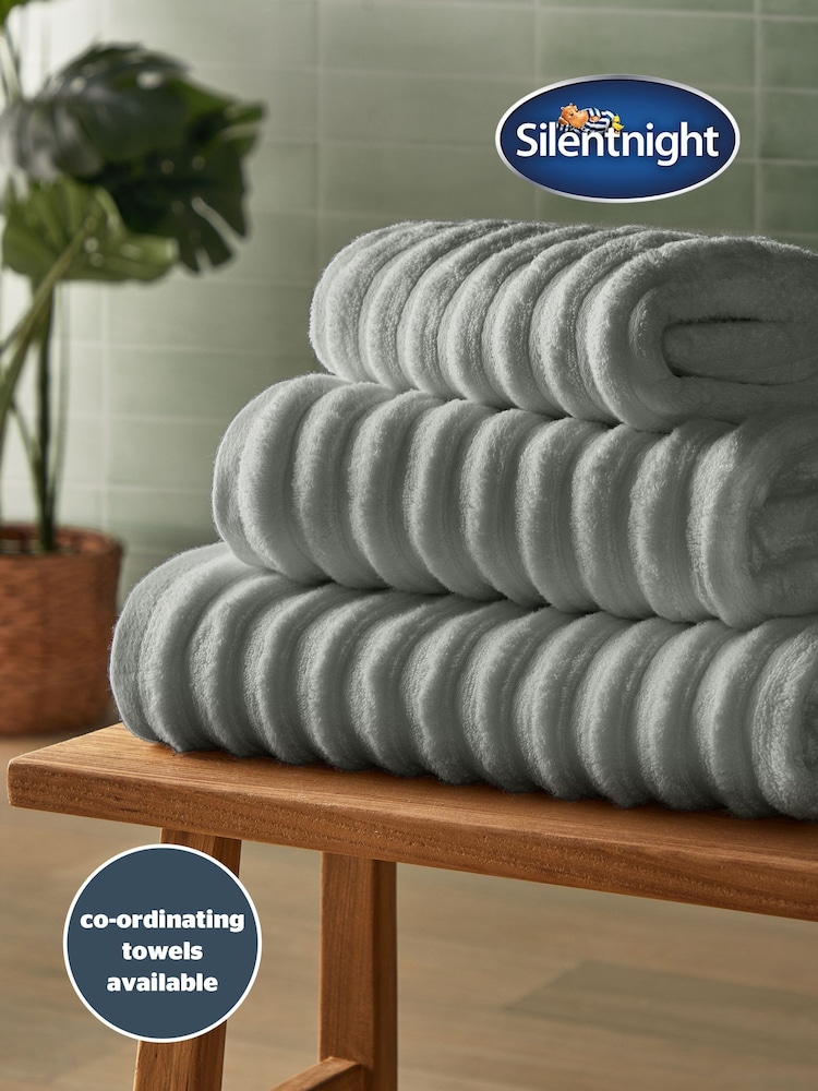 Silentnight Grey Ribbed Cotton Bath Mat - Image 6 of 6