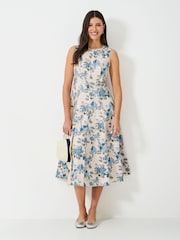 Crew Clothing Pink Panelled Fit And Flare Dress - Image 1 of 5