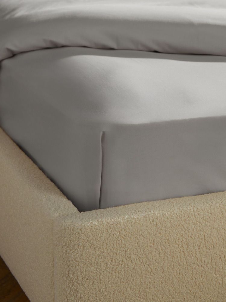 Silentnight Grey 100% Brushed Cotton Fitted Sheet - Image 1 of 6