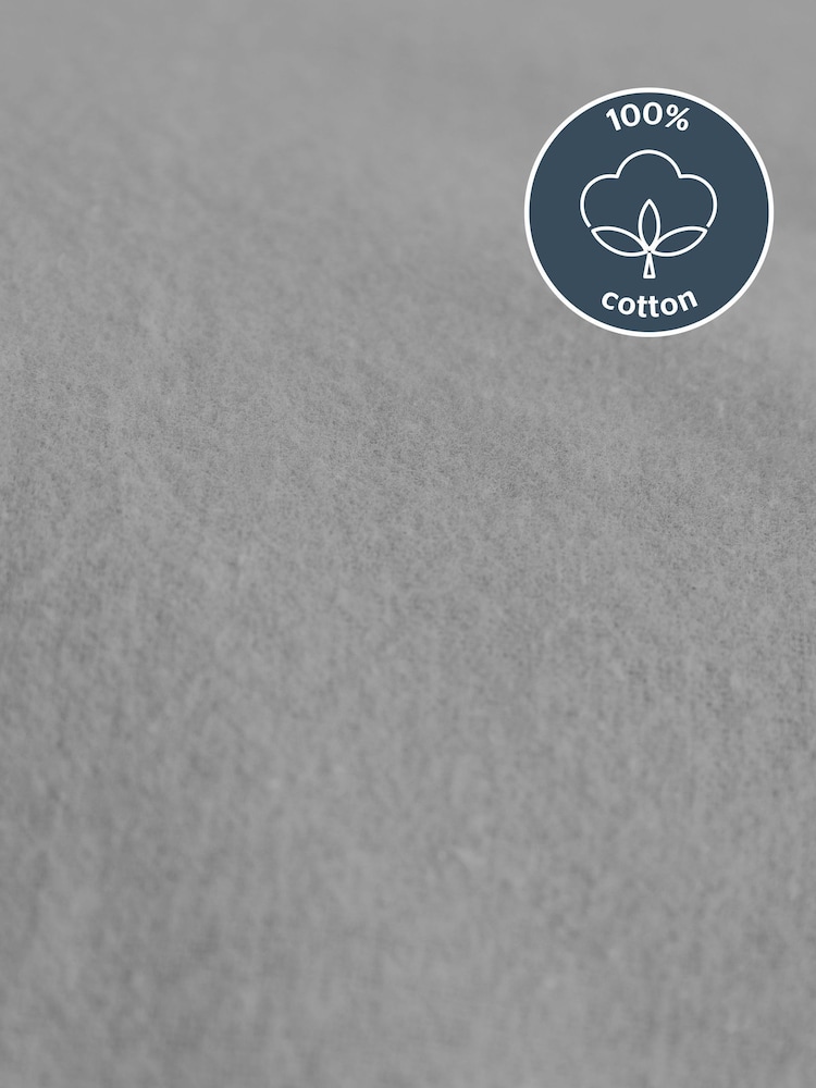 Silentnight Grey 100% Brushed Cotton Fitted Sheet - Image 2 of 6