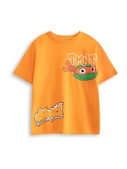 Vanilla Underground Orange Boys Teenage Mutant Ninja Turtles Mikey Short Sleeved 100% Cotton T-Shirt - Image 1 of 6