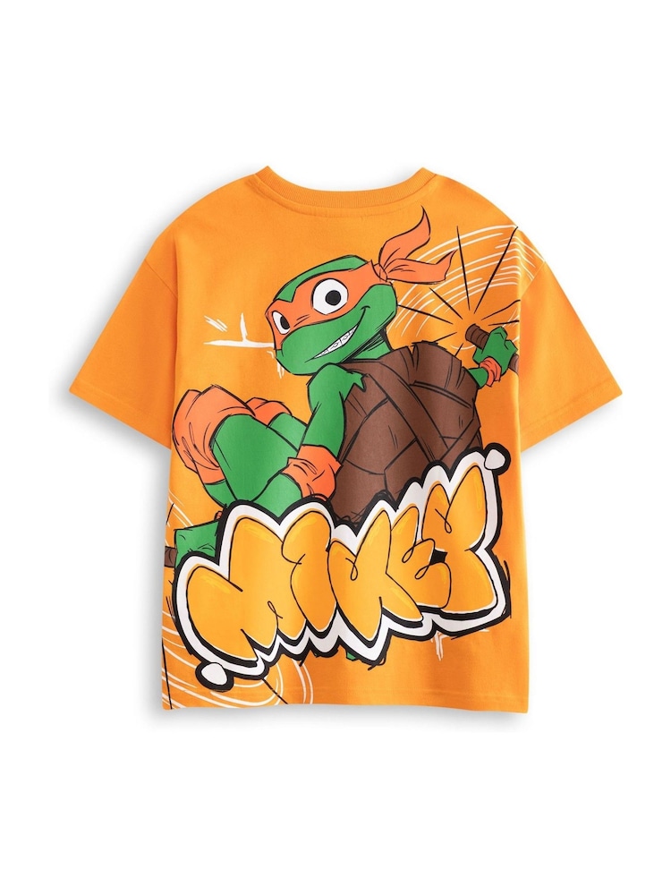 Vanilla Underground Orange Boys Teenage Mutant Ninja Turtles Mikey Short Sleeved 100% Cotton T-Shirt - Image 2 of 6 Vanilla Underground Orange Boys Teenage Mutant Ninja Turtles Mikey Short Sleeved 100% Cotton T-Shirt - Image 2 of 6