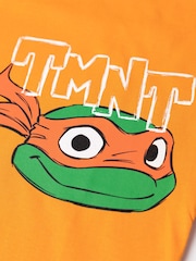 Vanilla Underground Orange Boys Teenage Mutant Ninja Turtles Mikey Short Sleeved 100% Cotton T-Shirt - Image 3 of 6