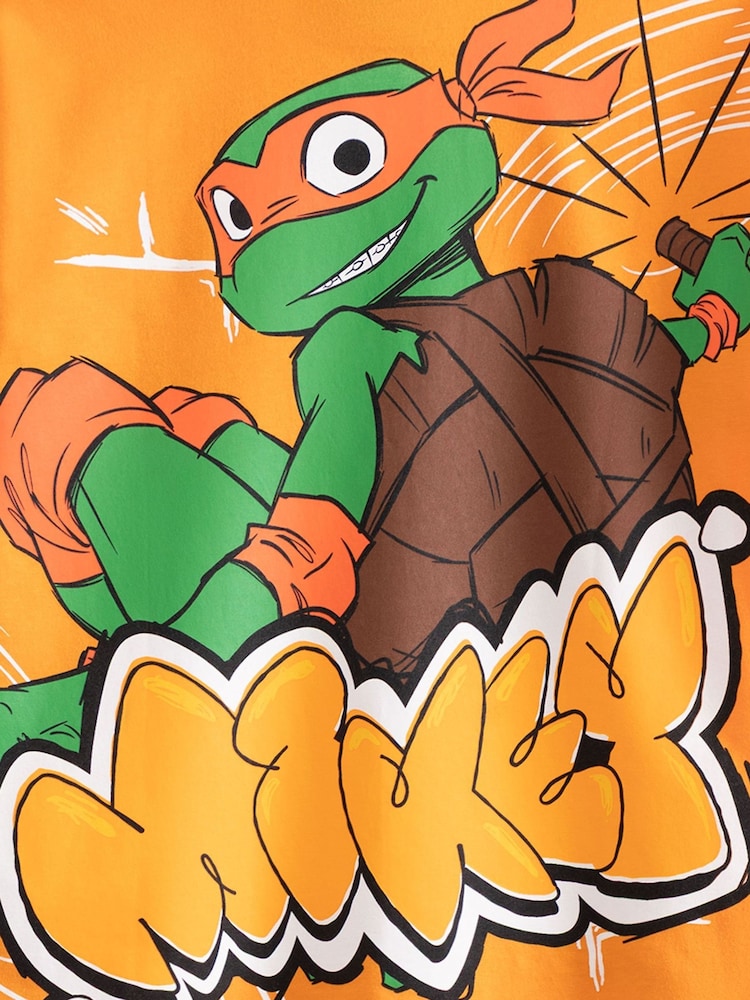 Vanilla Underground Orange Boys Teenage Mutant Ninja Turtles Mikey Short Sleeved 100% Cotton T-Shirt - Image 6 of 6 Vanilla Underground Orange Boys Teenage Mutant Ninja Turtles Mikey Short Sleeved 100% Cotton T-Shirt - Image 6 of 6