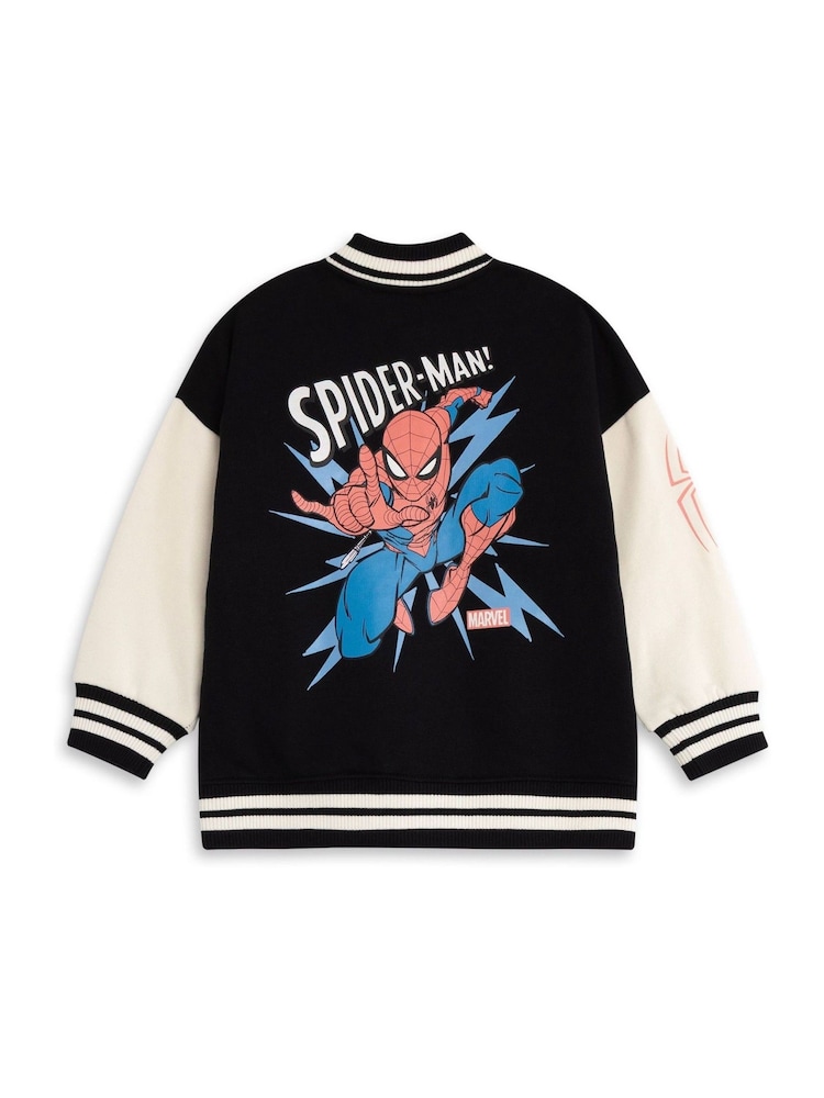 Vanilla Underground Black Boys Marvel Spiderman Bomber Jacket - Image 2 of 6