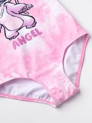 Vanilla Underground Pink Girls Disney Lilo & Stitch Multicoloured Angel Swimming Costume Swimsuit - Image 5 of 6