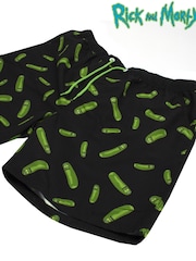 Vanilla Underground Black Mens Rick And Morty Black Swim Shorts - Image 5 of 5